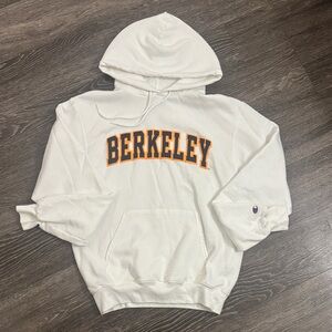 White Champion brand Berkeley Hoodie with Embroidered Lettering